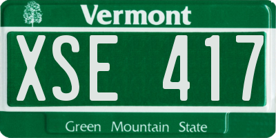 VT license plate XSE417