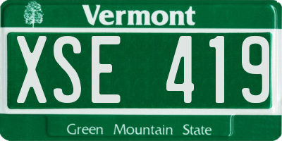 VT license plate XSE419