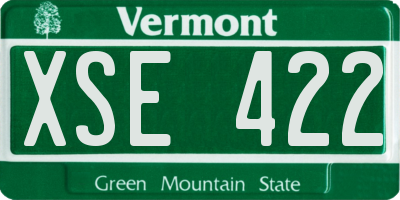 VT license plate XSE422