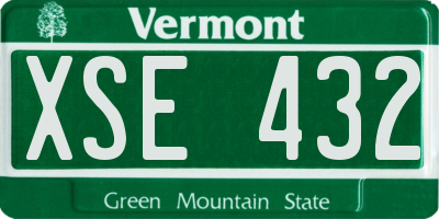 VT license plate XSE432