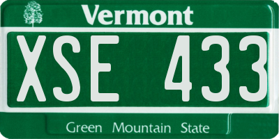VT license plate XSE433