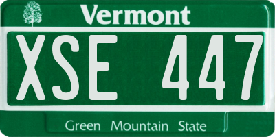 VT license plate XSE447
