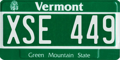 VT license plate XSE449