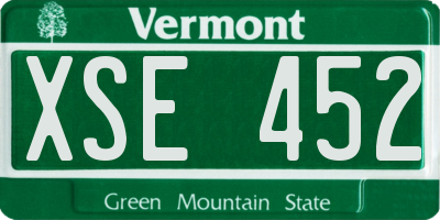 VT license plate XSE452