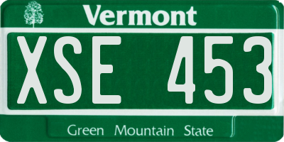 VT license plate XSE453