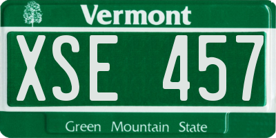 VT license plate XSE457