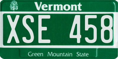 VT license plate XSE458