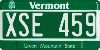 VT license plate XSE459