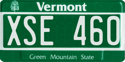 VT license plate XSE460