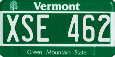 VT license plate XSE462