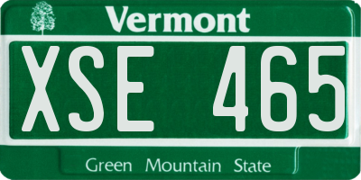 VT license plate XSE465