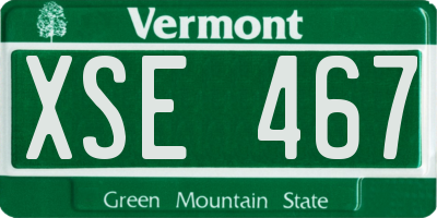 VT license plate XSE467