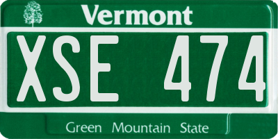 VT license plate XSE474