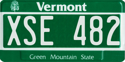 VT license plate XSE482
