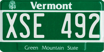 VT license plate XSE492