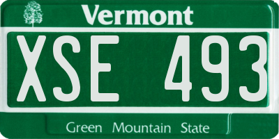 VT license plate XSE493