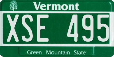 VT license plate XSE495