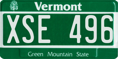 VT license plate XSE496