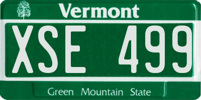 VT license plate XSE499