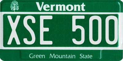 VT license plate XSE500