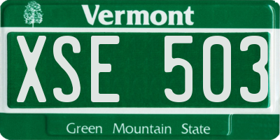 VT license plate XSE503