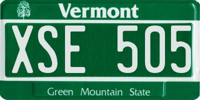 VT license plate XSE505