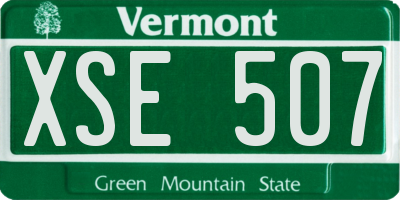 VT license plate XSE507