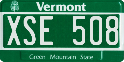 VT license plate XSE508