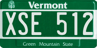 VT license plate XSE512