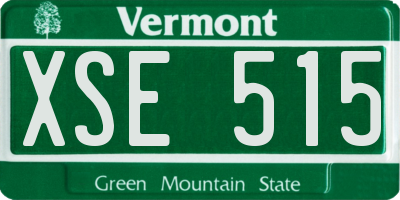 VT license plate XSE515