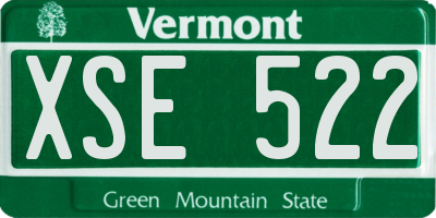 VT license plate XSE522