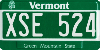 VT license plate XSE524