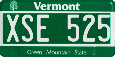 VT license plate XSE525