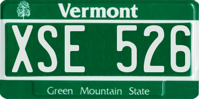 VT license plate XSE526