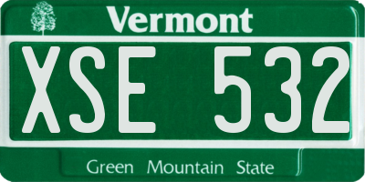 VT license plate XSE532
