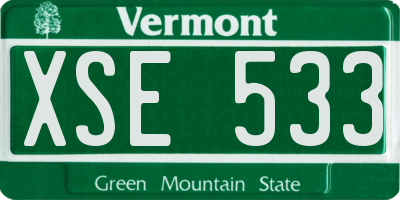 VT license plate XSE533