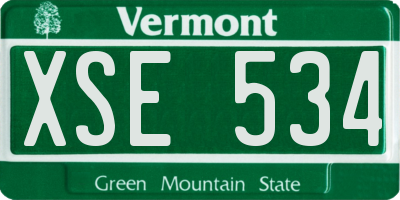 VT license plate XSE534