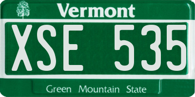 VT license plate XSE535