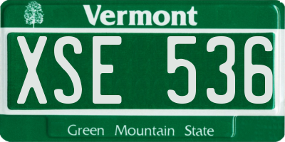 VT license plate XSE536