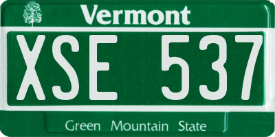 VT license plate XSE537