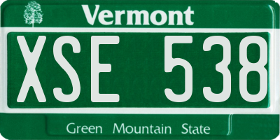 VT license plate XSE538