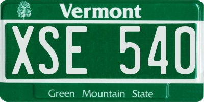 VT license plate XSE540