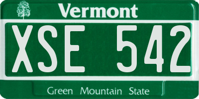 VT license plate XSE542