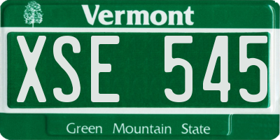 VT license plate XSE545