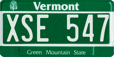 VT license plate XSE547