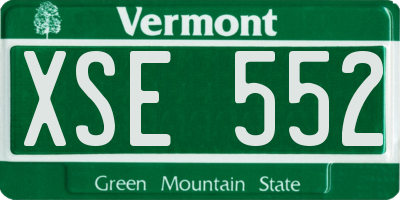 VT license plate XSE552