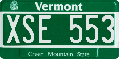 VT license plate XSE553