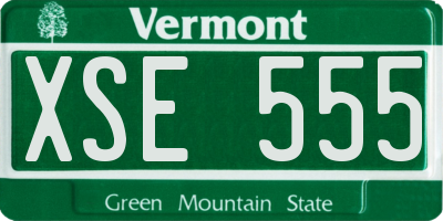 VT license plate XSE555