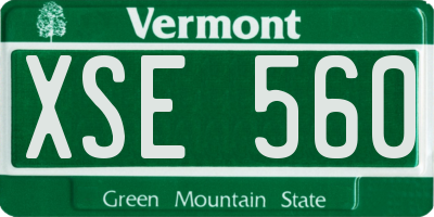VT license plate XSE560