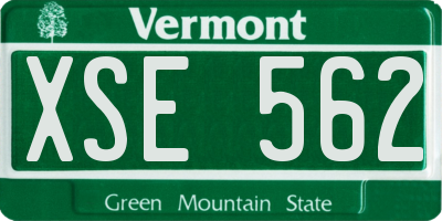 VT license plate XSE562